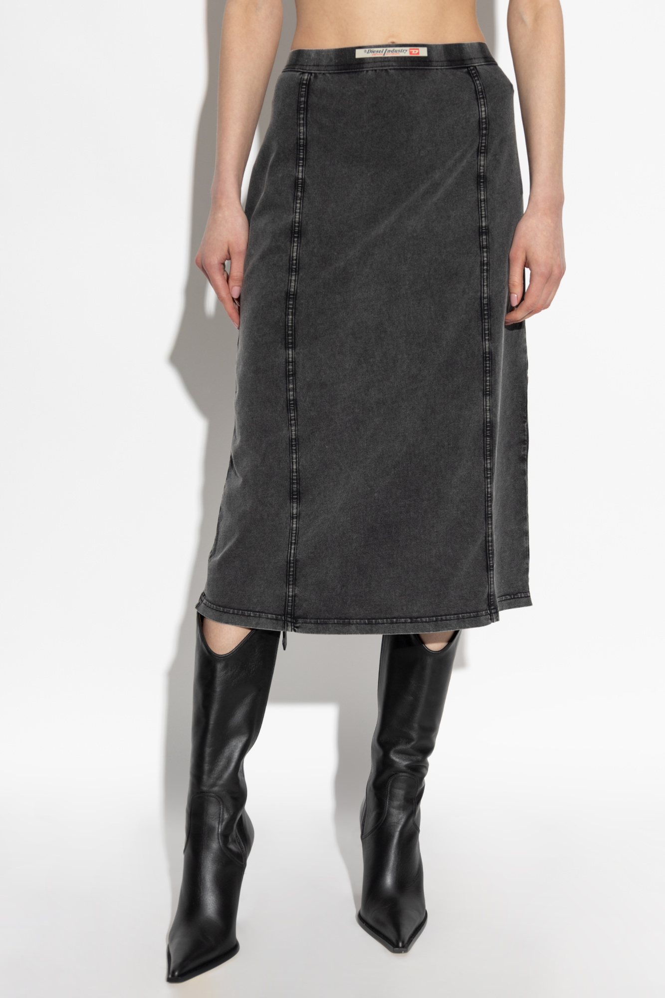 ◆DIESEL◆ O Allegra Skirt Gray A165960NJBJ02B A165960NJBJ02 Women's Midi skirt with denim effect | Black | Diesel